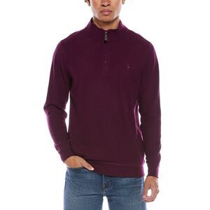 Tailorbyrd Mens  Cozy Knit 1/4-Zip Mock Sweater, Pink